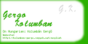 gergo kolumban business card